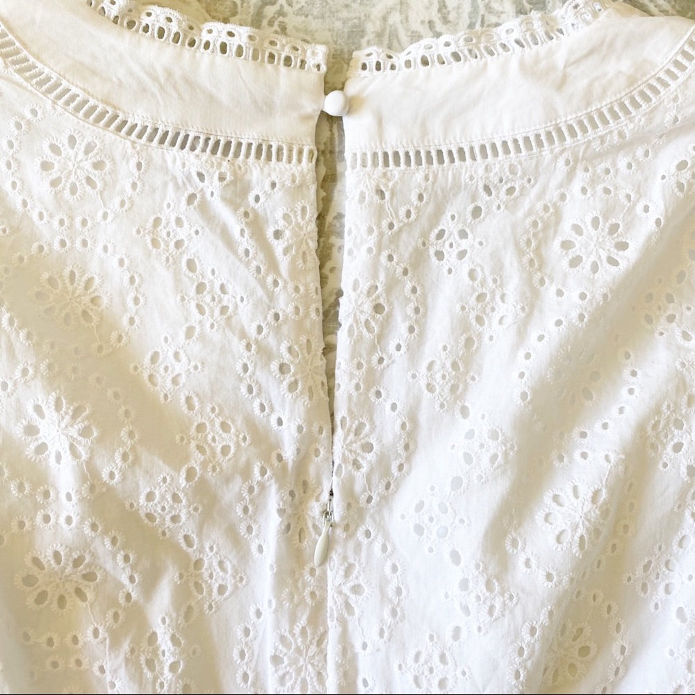 BANANA REPUBLIC Vneck Eyelet Dress White 10 NWOT - Picture 8 of 9